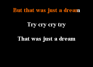 But that was just a dream

Try cry cry try

That was just a dream