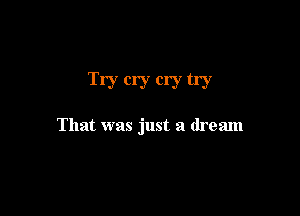 Try cry cry try

That was just a dream