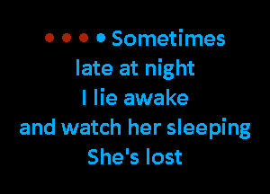 0 0 0 0 Sometimes
late at night

I lie awake
and watch her sleeping
She's lost