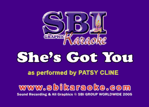 811119.93 Goth Youn

as performed by PATSY CLINE

mogbmkatratameom)m

Bound RNBNIIBLI lll Unchh t SDI UHWP Q'DRLmDE 1005