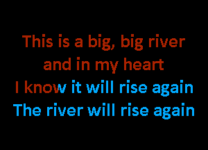 This is a big, big river
and in my heart

I know it will rise again
The river will rise again