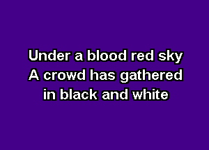 Under a blood red sky

A crowd has gathered
in black and white