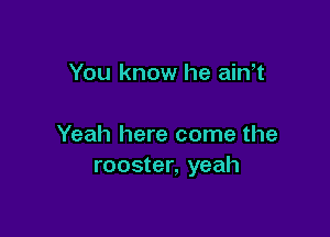 You know he ainT

Yeah here come the
rooster, yeah