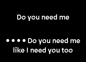 Do you need me

0 0 0 0 Do you need me
like I need you too