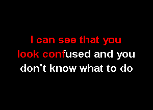 I can see that you
look confused and you

donot know what to do