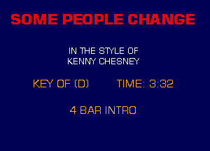 IN THE STYLE OF
KENNY CHESNEY

KEY OF (DJ TIME 332

4 BAR INTFIO