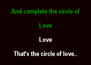 Love

Thafs the circle of love..