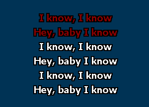 I know, I know

Hey, baby I know
I know, I know
Hey, baby I know