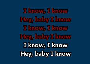 I know, I know
Hey, baby I know