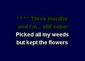 Picked all my weeds
but kept the flowers