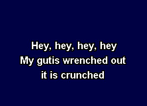 Hey, hey, hey, hey

My gutis wrenched out
it is crunched