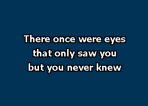 There once were eyes

that only saw you

but you never knew
