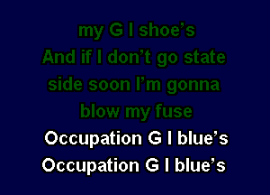 Occupation G l blue s
Occupation G I blueks