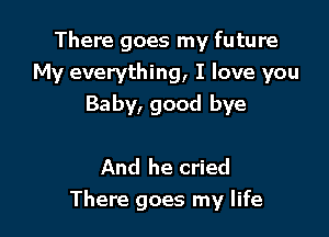 There goes my future
My everything, I love you
Baby, good bye

And he cried

There goes my life