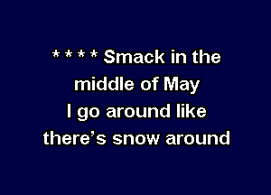 if 1' Smack in the
middle of May

I go around like
there's snow around