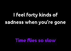 I Feel Forty kinds oF
sadness when you're gone

Time Flies so slow