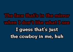 I guess that's just
the cowboy in me, huh