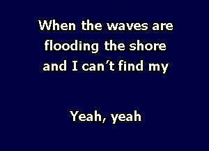When the waves are
flooding the shore
and I can't find my

Yeah, yeah