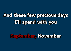 And these few precious days
I'll spend with you

November