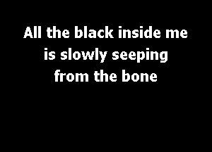 All the black inside me
is slowly seeping

from the bone
