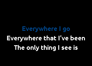 Everywhere I go

Everywhere that I've been
The only thing I see is