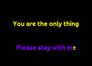 You are the only thing

Please stay with me