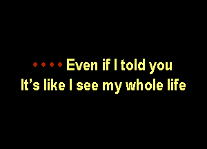 0 0 . 0 Even if I told you

It,s like I see my whole life