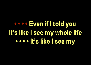 0 0 0 0 Even if I told you

It's like I see my whole life
0 0 0 0 It's like I see my