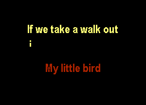 If we take a walk out

My little bird