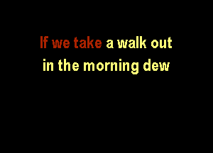 If we take a walk out
in the morning dew