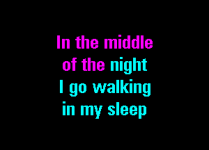 In the middle
of the night

I go walking
in my sleep