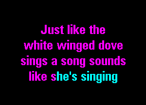 Just like the
white winged dove

sings a song sounds
like she's singing