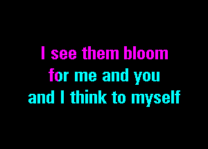 I see them bloom

for me and you
and I think to myself