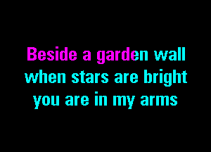 Beside a garden wall

when stars are bright
you are in my arms