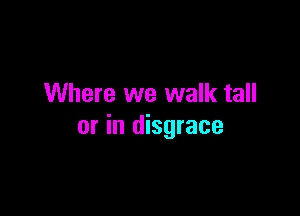 Where we walk tall

or in disgrace