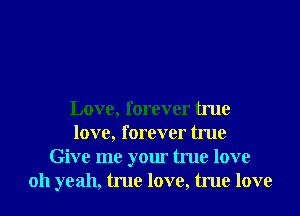 Love, forever true
love, forever true
Give me your true love
011 yeah, true love, true love