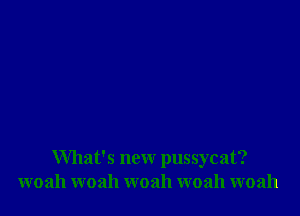 What's new pussycat?
woah woah woah woah woah