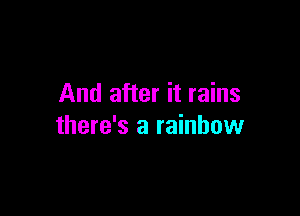 And after it rains

there's a rainbow