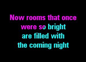 Now rooms that once
were so bright

are filled with
the coming night