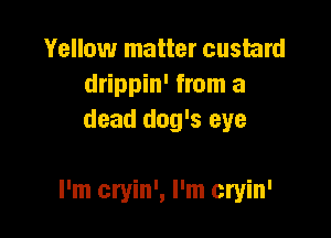 Yellow matter custard
drippin' from a
dead dog's eye

I'm cryin', I'm cryin'