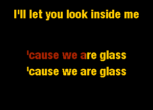 I'll let you look inside me

'cause we are glass
'cause we are glass