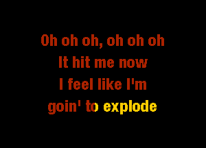 Oh oh oh, oh oh oh
It hit me now

I feel like I'm
goin' to explode