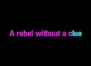 A rebel without a clue