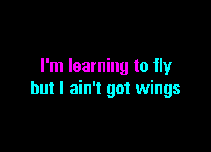 I'm learning to fly

but I ain't got wings