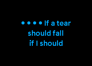 OOOOIfatear

should fall
if I should