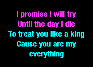I promise I will try
Until the day I die
To treat you like a king
Cause you are my
everything