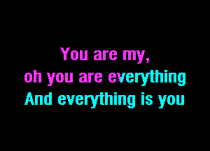 You are my,

oh you are everything
And everything is you