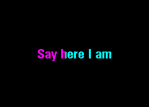 Say here I am