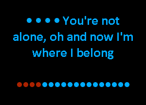 0 0 0 0 You're not
alone, oh and now I'm

where I belong

OOOOOOOOOOOOOOOOOO