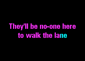 They'll be no-one here

to walk the lane